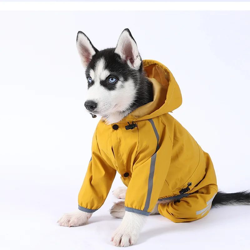 Sily Pet Raincoat Four-legged Raincoat For Dogs Small Dog Outing Clothes Tractable Waterproof Clothing Pet Clothing Cat Costume